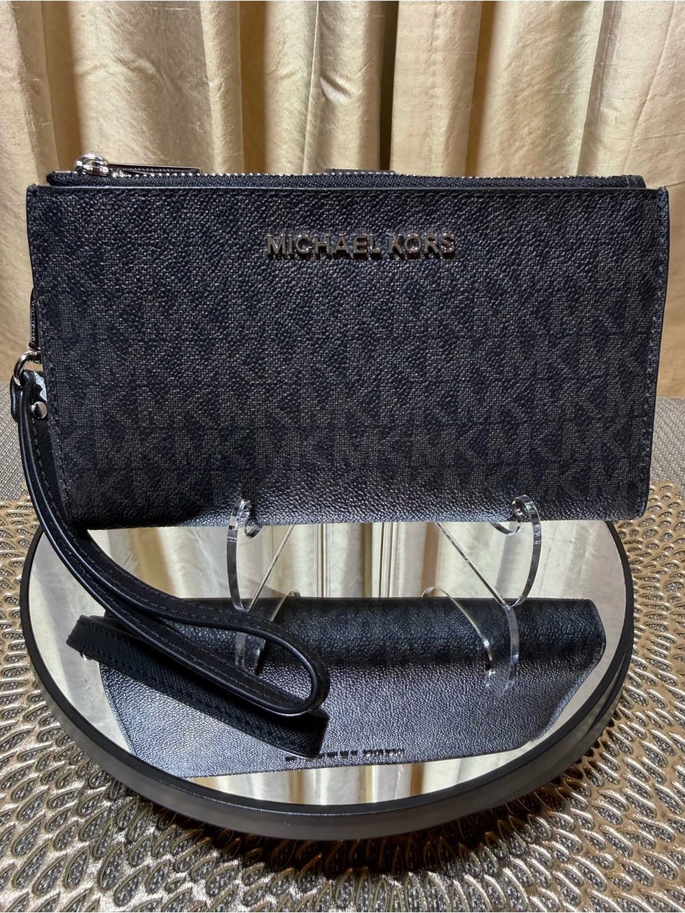 Michael Kors Jet Set Travel Double Zip Wristlet — Black